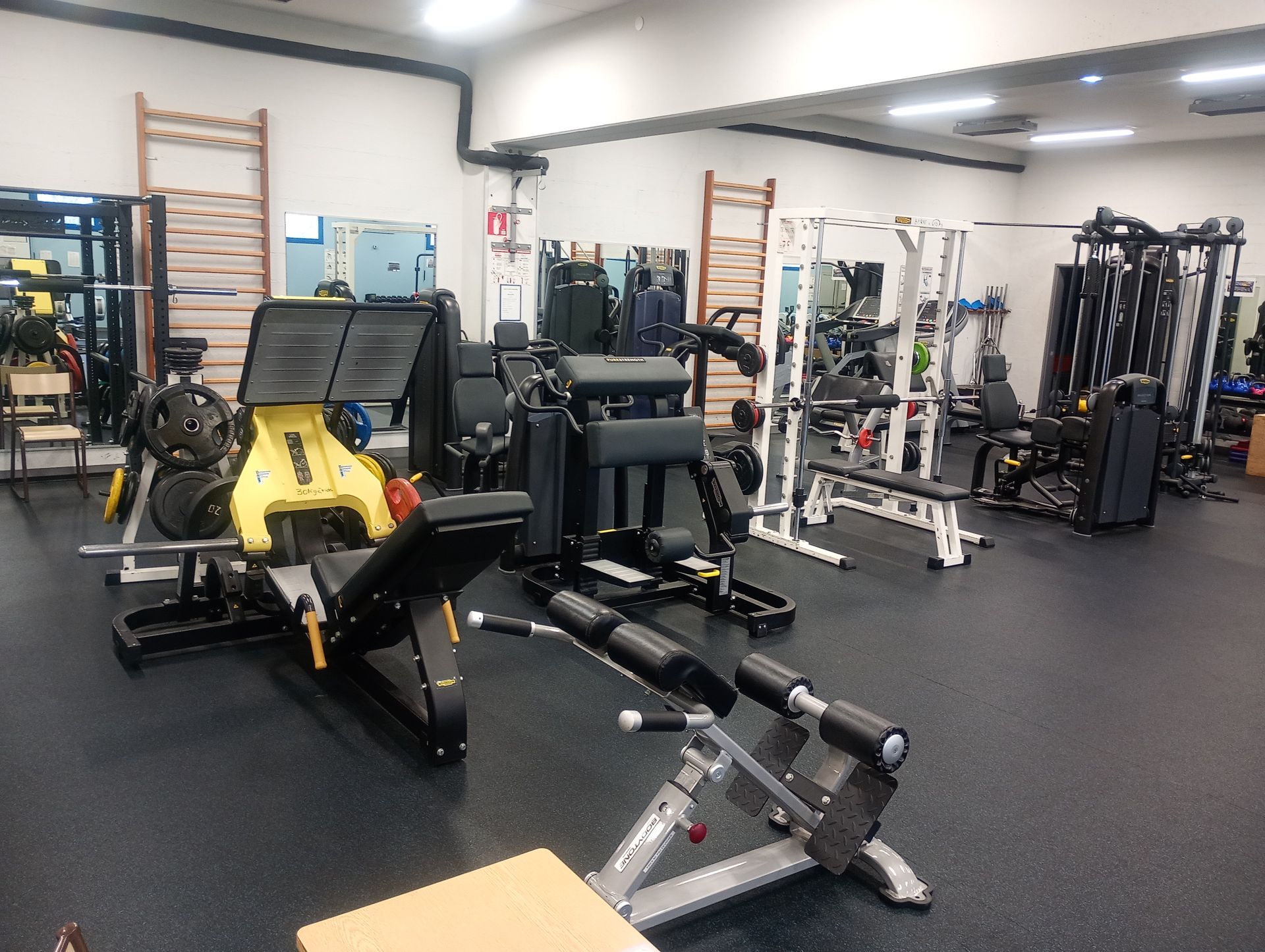 Salle de musculation poids libres